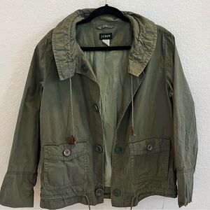 Chic Sage Green Utility Jacket Lightweight Hooded Anorak Effortless Cool